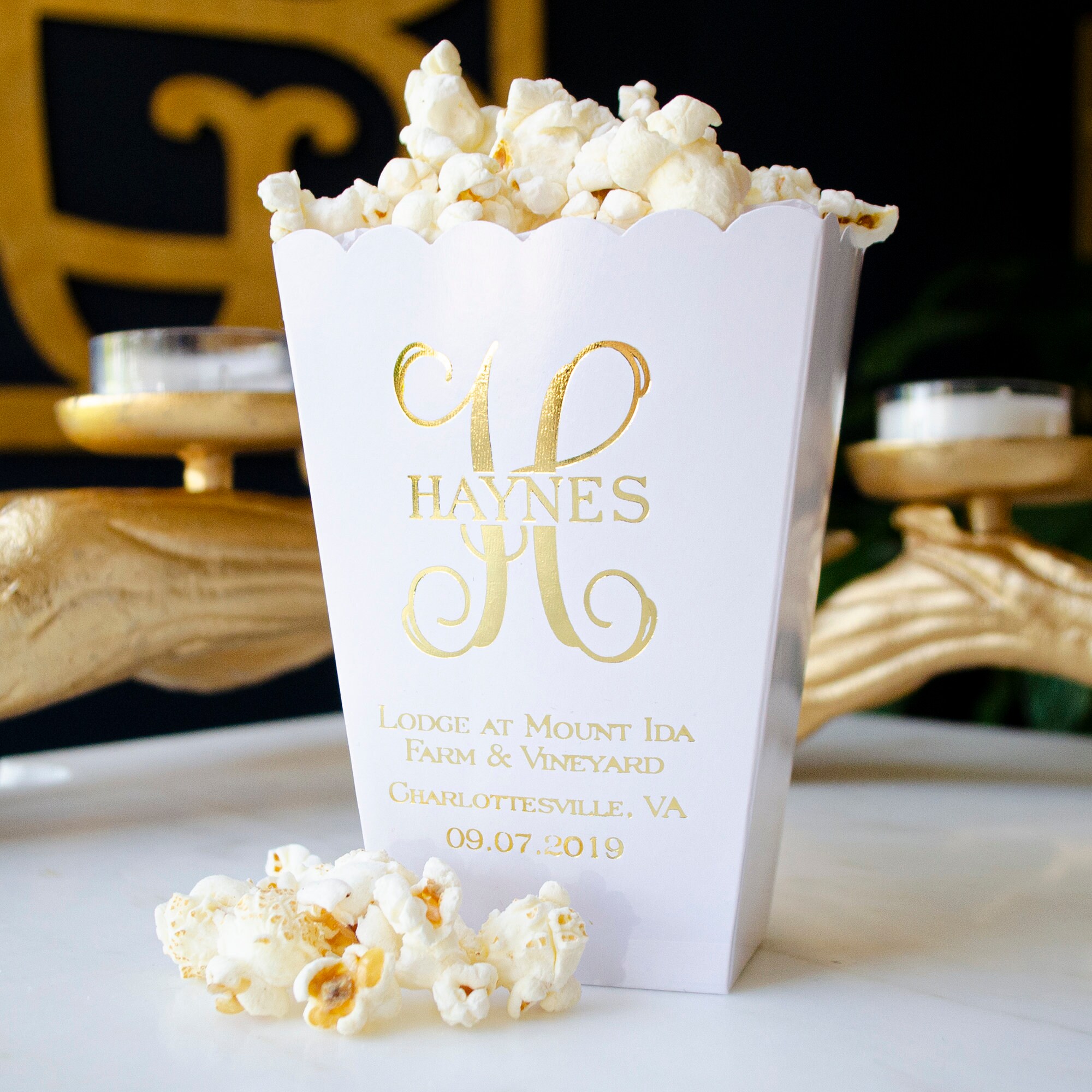 Wedding Popcorn Bar Boxes Custom Paper Popcorn Boxes Snack Etsy Singapore