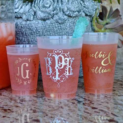 Personalized Shatterproof Cups Monogrammed Custom Frosted Etsy