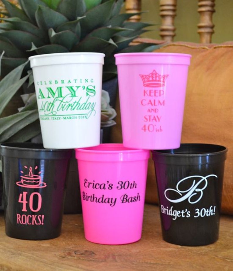 Personalized Birthday Party Cups Customizable Birthday Cups Etsy