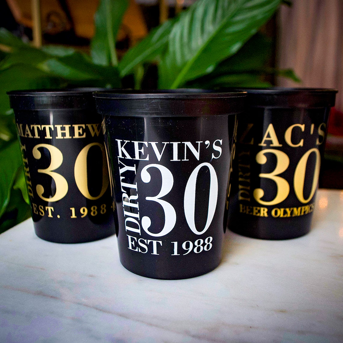 Personalized 30 Birthday Party Cups Thirtieth Birthday Cups Etsy