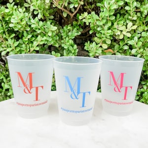 Block Font Initialed Shatterproof Cups, Initialed Frosted Plastic Party Cup, Customizable Party Favor, Shatterproof Event Favors, Frost Flex
