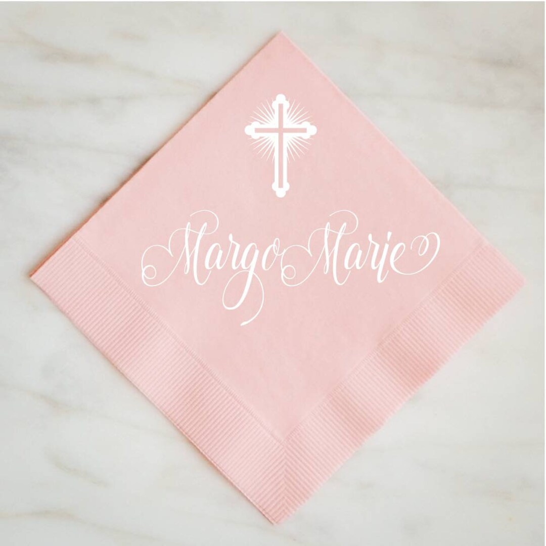 Personalized Baby Baptism Napkins Christening Napkins, Custom Napkins