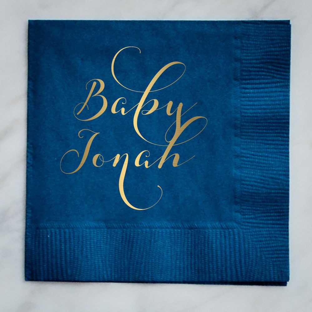 Baby Shower Napkins Personalized Baby Napkins Custom Shower Etsy