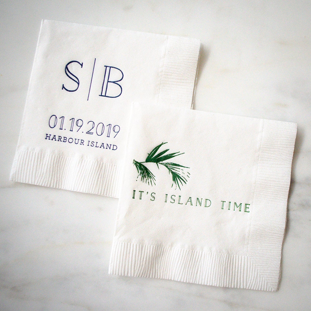 Custom Party Napkins Personalized Napkins Beach House Gift Etsy
