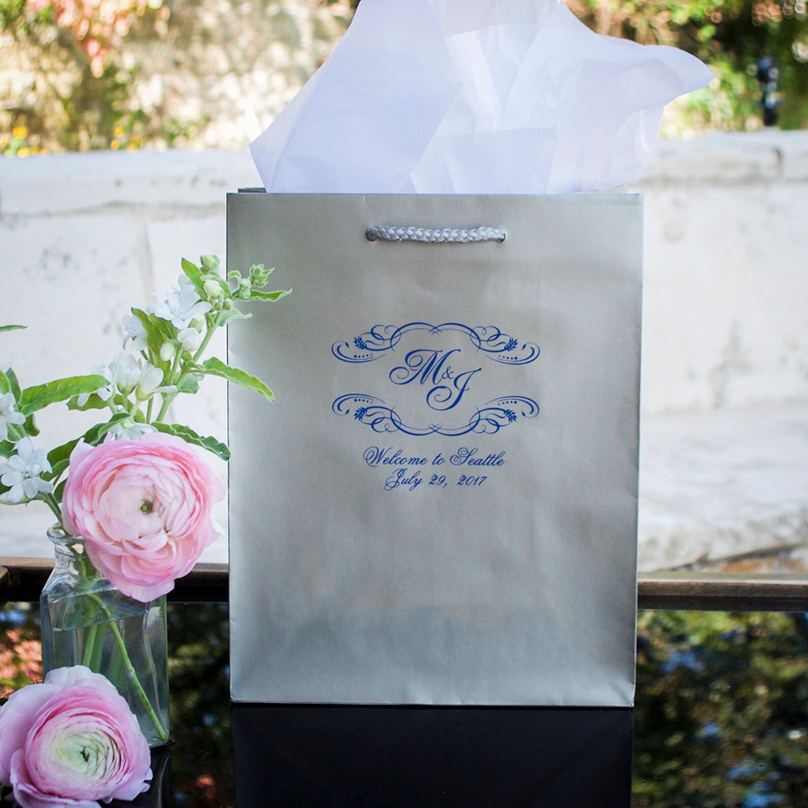 Custom Wedding Gift Bags Wedding Monogrammed Gift Bags Etsy