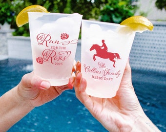 Custom Run For The Roses Derby Shatterproof Cups, Derby Frost Flex Cup, Personalized Run for the Roses Derby Shatterproof Cups, Derby Decor