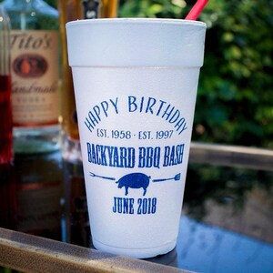 Personalized Duogram Styrofoam Cups, Monogrammed Wedding Cups, Customizable Foam Cups, Personalized Party Favors, Pool Party Cups image 7