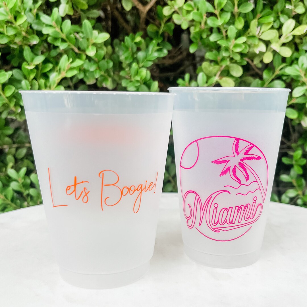 Frostflex Colorful Party Cup Favors, Monogrammed Shatterproof Cups