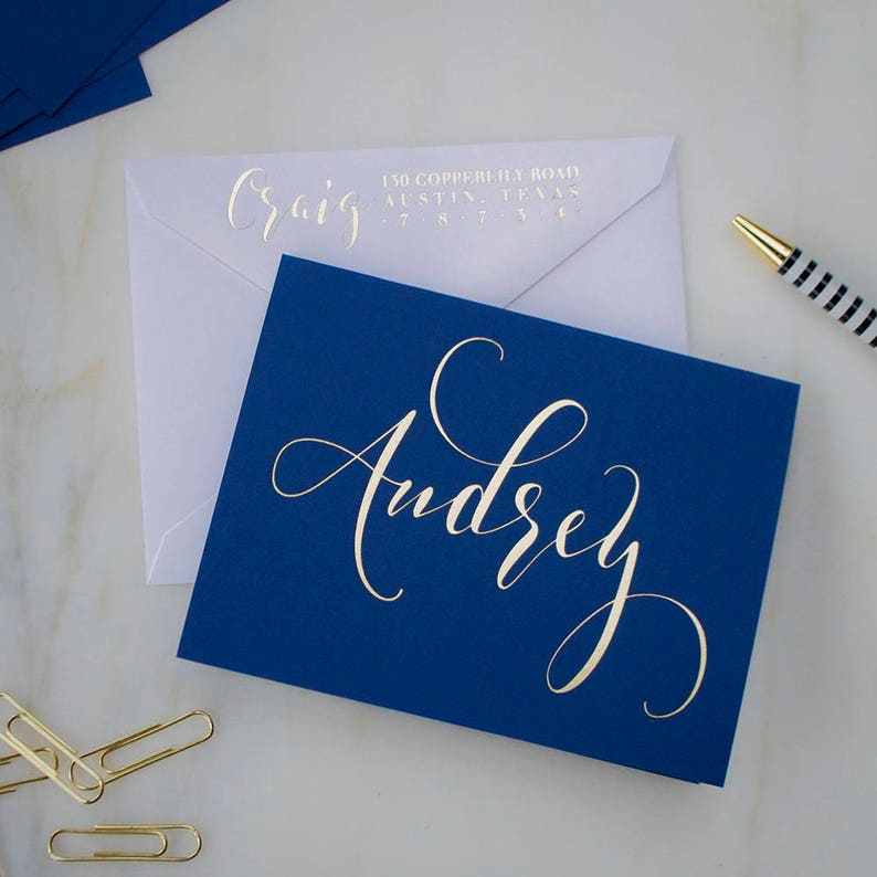 Name Note Cards Custom Stationery Cards With Envelopes Set Etsy