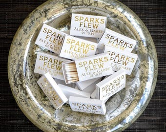 Sparks Flew Custom Wedding Matches, Personalized Sparkler Matches, Custom Matchbook Wedding Favor, Custom Printed Matches, Sparkler Send Off