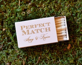Personalized "Perfect Match" Wedding Matches, Custom Wedding Matchboxes, Personalized Wedding Favor, Sparkler Matches,