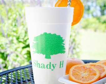 Family Ranch Styrofoam Cups, Personalized Styrofoam Cups, Custom Printed Foam Cups, Monogrammed Beach House Gift, Wedding Cups