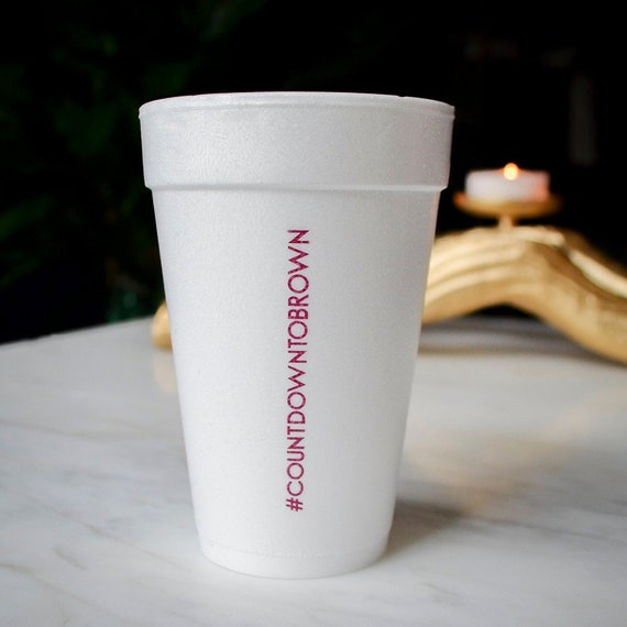 Wedding Hashtag Foam Cups, Custom Printed Styrofoam Cups