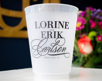 Personalized Wedding Cups, Custom Shatterproof Wedding Cups, Printed Party Cups, Monogrammed Wedding Cups, Plastic Party Cups, Wedding Decor