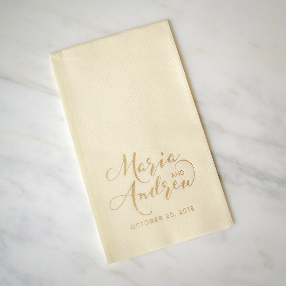 Paper & Party Supplies Powder Room Hand Towels Embossed Monogram Guest