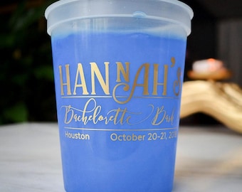 Personalized Color Changing Bachelorette Cups, Custom Printed Stadium Cups, Bach Bash Party Cups, Personalized Bachelorette Weekend Favors