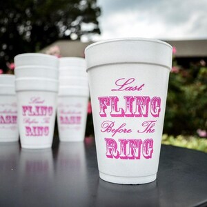 Personalized Foam Party Cups, Monogrammed Styrofoam Cups, Farewell Party, Tailgating Cups, Bachelor Party Cups, Party Favor Cups image 8