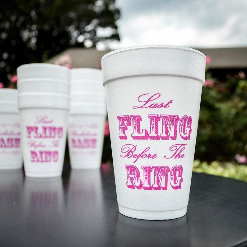 Personalized Foam Party Cups, Monogrammed Styrofoam Cups, Farewell Party, Tailgating Cups, Bachelor Party Cups, Party Favor Cups image 8
