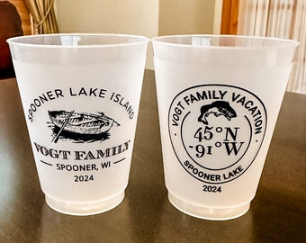 Custom Family Reunion Shatterproof Cups, Family Reunion Shatterproof Cup, Personalized Frost Flex Cups, Signature Favor Cup, Frost Flex Cups