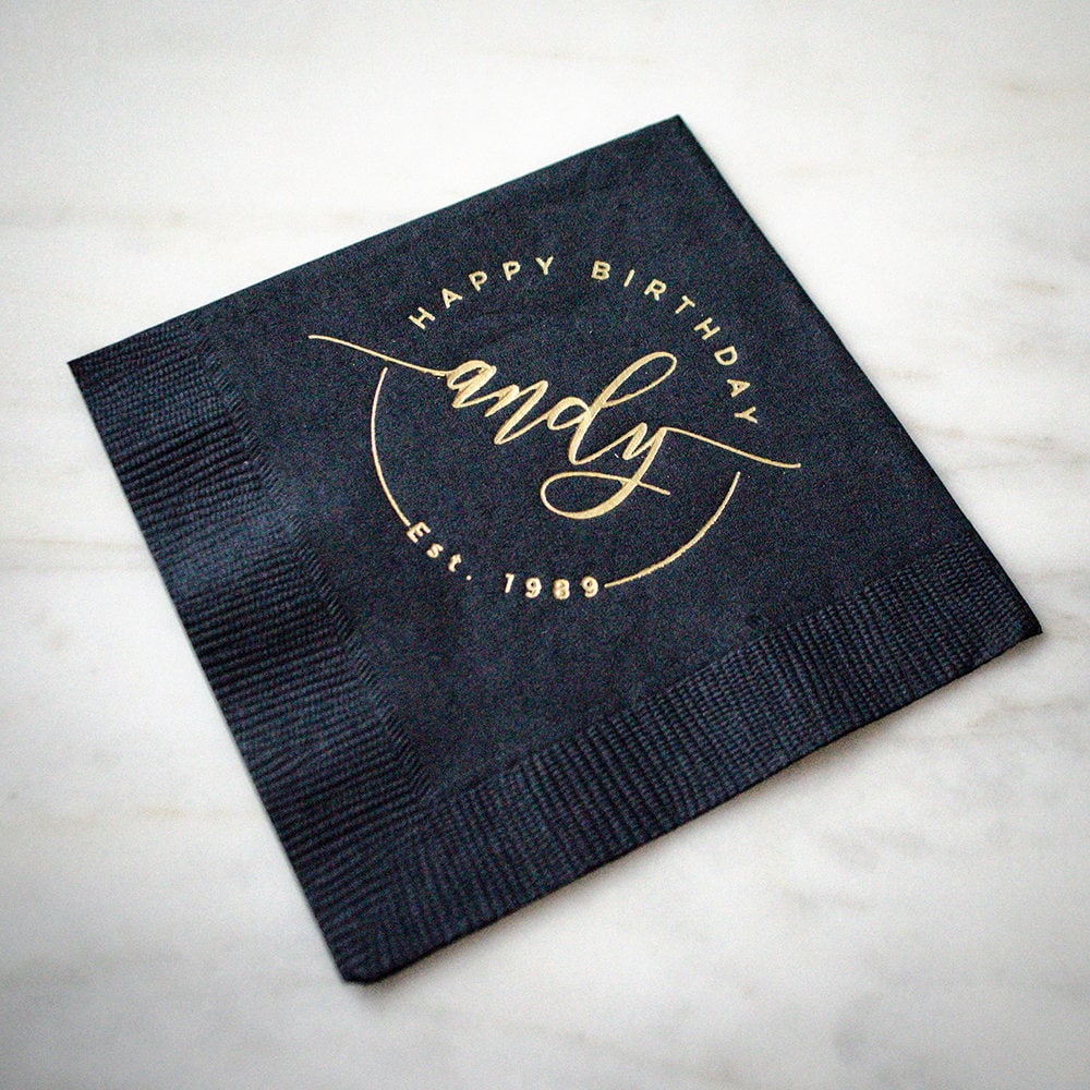 Personalized Birthday Napkins Custom Cocktail Napkins - Etsy New Zealand