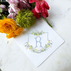 Full Color Crawfish Boil Crest Linen-like Napkins, Custom Monogram ...