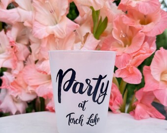 Party at the Lake Party Cups, Personalized Shatterproof Plastic Cups, Printed Party Frosted Party Cups, Custom Drink Cups, Custom Drinkware