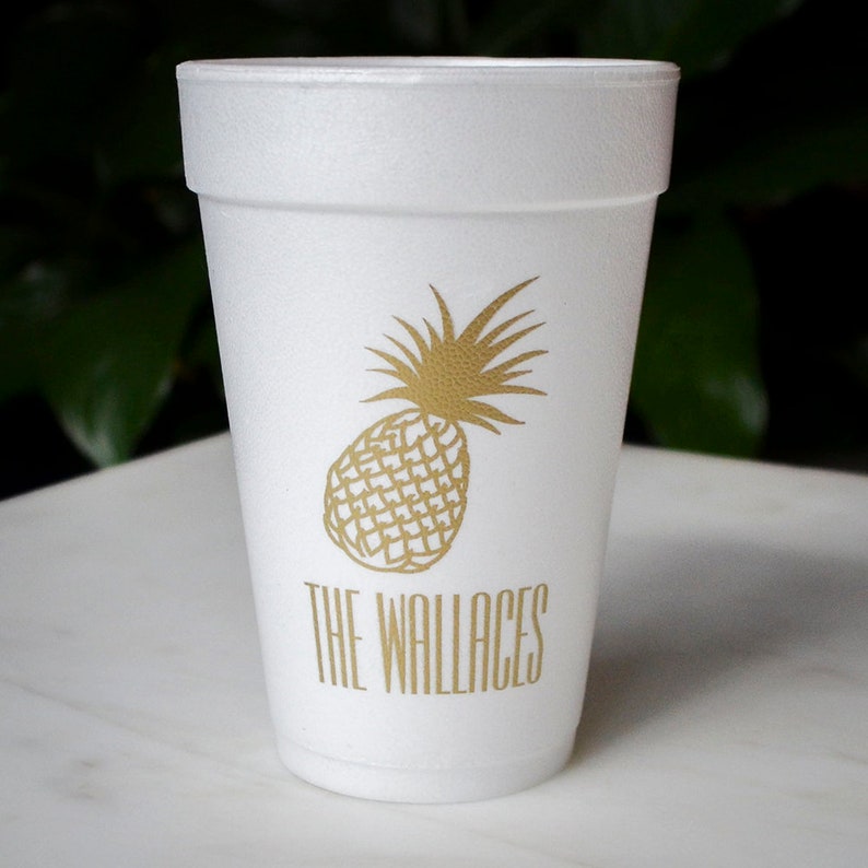 Customizable Styrofoam Party Cups, Personalized Foam Cups, Wedding Cups, Engagement Party, Bridal Shower, Custom Party Favors imagem 8