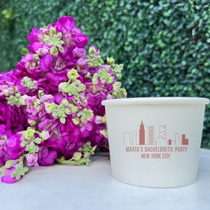 Custom Bachelorette Party Printed Paper Ice Cream Cups, Hot or Cold Treat Cups, Disposable Recyclable Paper Treat Cups, Wedding Dessert Bar