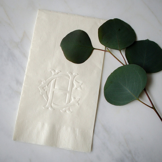 Embossed Guest Towels, Monogrammed Guest Towel Napkins, Wedding Napkins, Powder Room Hand Towels, Gifts for the Home, Housewarming Gifts
