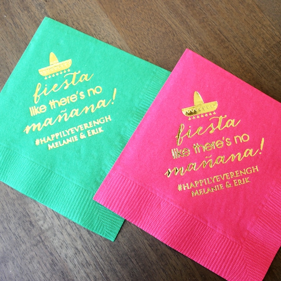 Custom Fiesta Party Napkins Personalized Fiesta Wedding Etsy