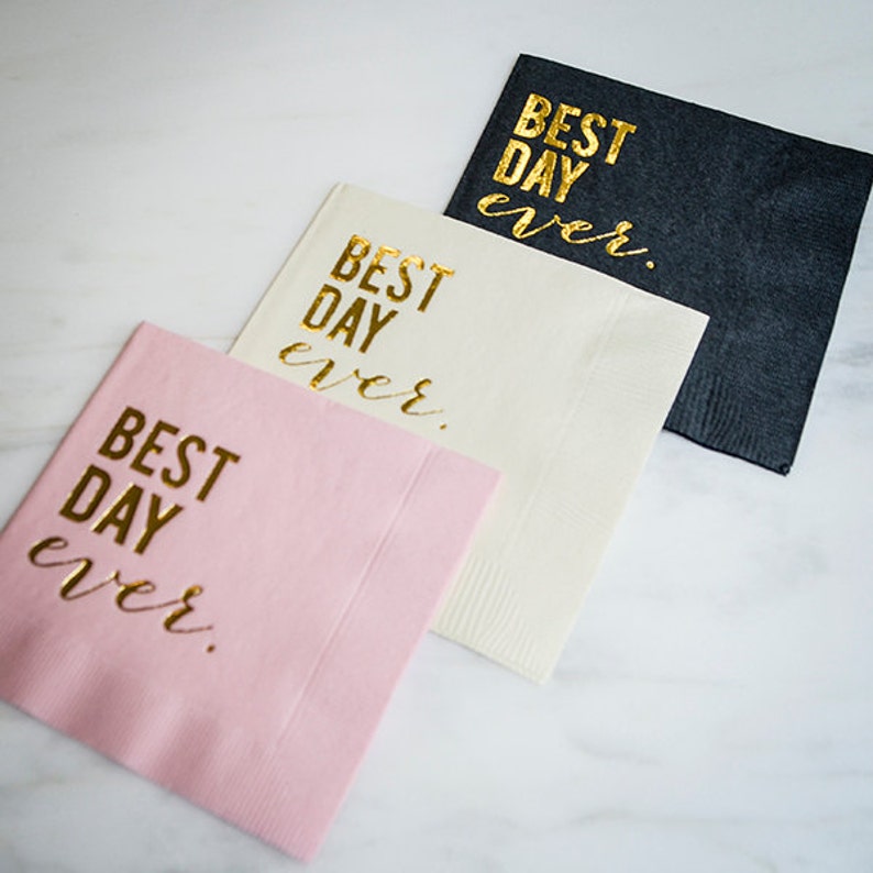 Best Day Ever Cocktail Napkins Personalized Party Napkins Etsy