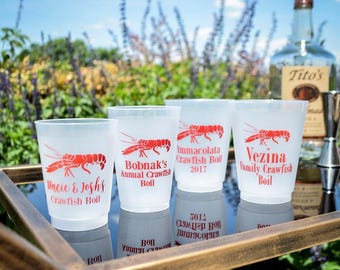 Custom Crawfish Cups, Crawfish Boil Cups, Crawfish Party Cups, Personalized Party Cups, Shatterproof Plastic Cups, Plastic Party Favor Cups