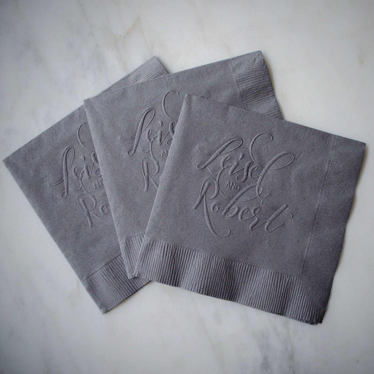 Embossed Engagement Party Napkins Personalized Wedding Etsy España