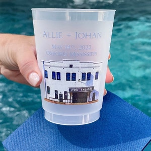 Custom Venue Photo Shatterproof Cups, Personalized Full Color Cups, Full Color Photo Frost Flex Cups, Full Color Event Shatterproof Cups