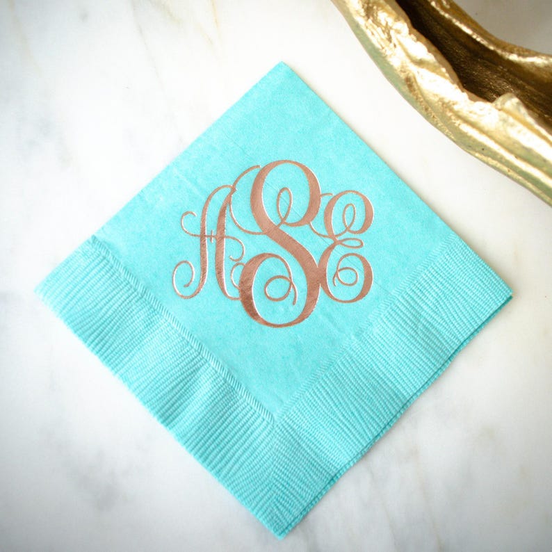 Personalized Signature Cocktail Napkin, Custom Bar Napkins, Wedding Napkins, Foil Print Napkins, Wedding Napkins, Beverage Napkins image 5