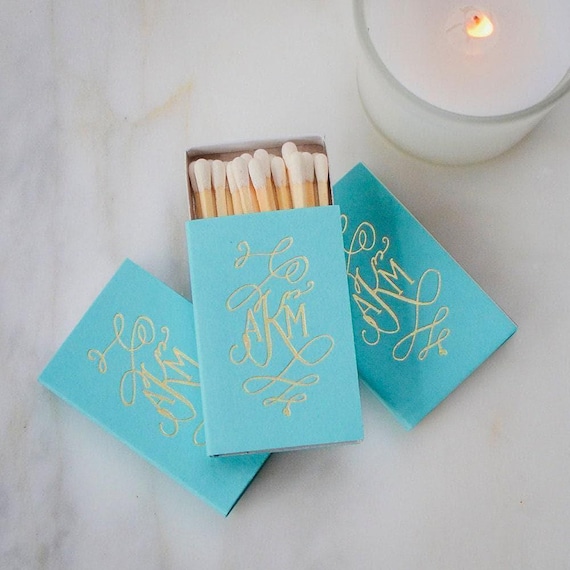 Personalized Wedding Matches - Monogram Matchbox, Custom Matchbox, Sparkler Send Off Matches, Wedding Favor Matches, Party Favors