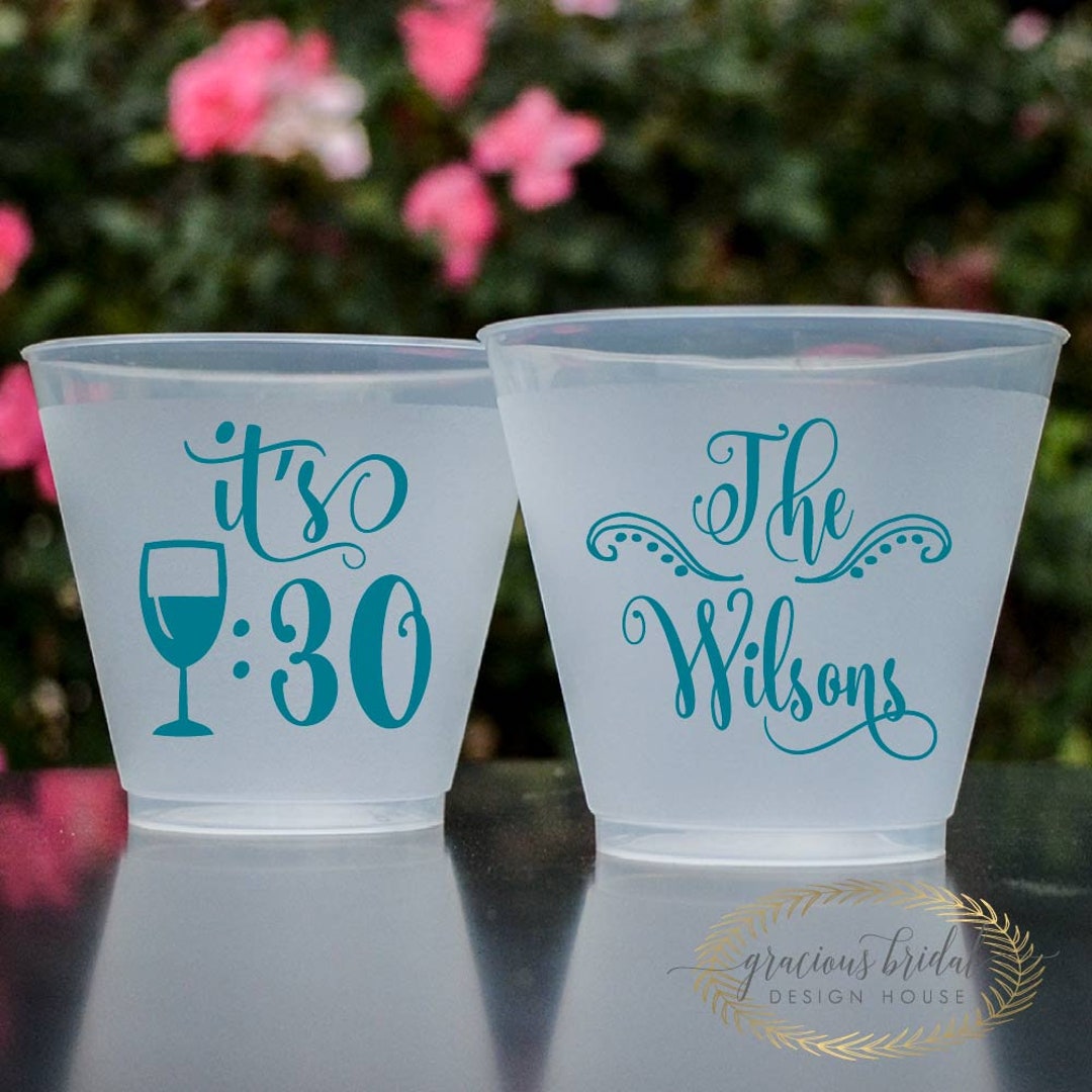 Frosted Plastic Wine Cups, Cups for Wine, It's Wine Thirty