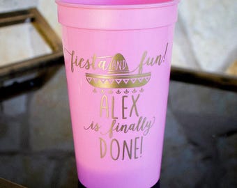 Fiesta and Fun Cups, Fiesta Party Cups, Sombrero Party Accessories, Graduation Party Cups, Custom Plastic Cups, Party Favors, Mexican Fiesta