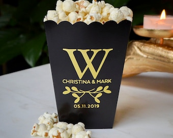 Personalized Wedding Popcorn Favor Boxes, Custom Favor Box, Popcorn Wedding Favors, Candy Buffet, Personalized Favor Box, Custom Party Favor