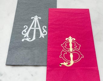 Custom Monogrammed 3ply Guest Towels, Personalized Wedding Napkins, Housewarming Gift, Paper Hand Towels, 3ply Guest Towel Bathroom Napkins