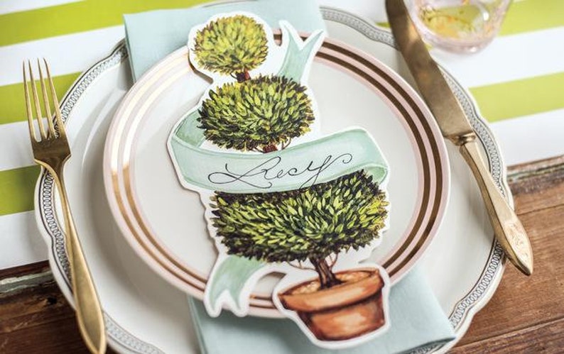 Topiary Place Cards Blank Bridal Luncheon Placecards Garden Etsy