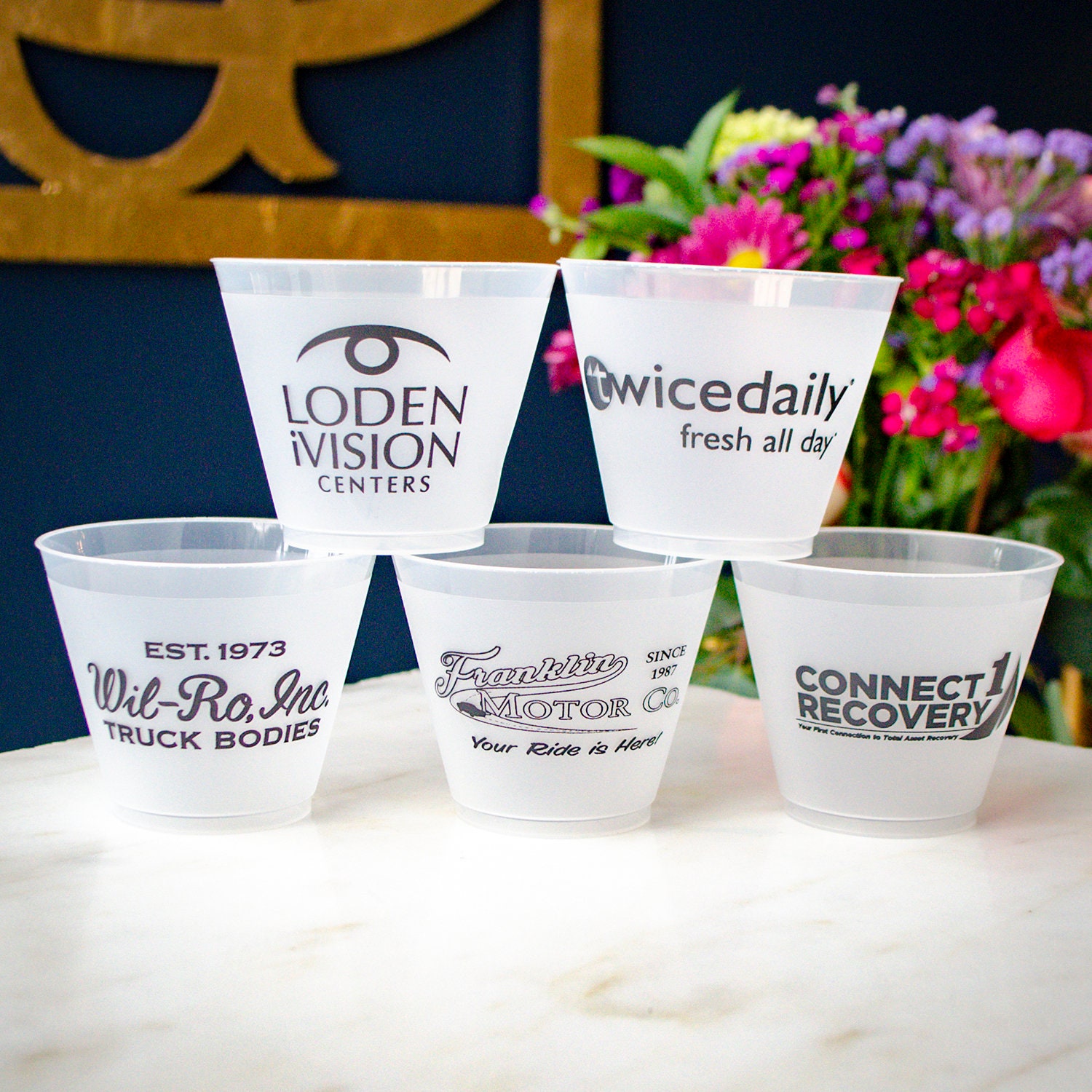 Custom Class Reunion Frosted Party Cups, Together Again