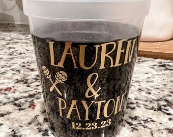 Clear Fiesta Names Clear Stadium Party Cups, Fiesta Party Decor, Fiesta Stadium Cups, Personalized Cups, Rehearsal Dinner, Cup Party Favors