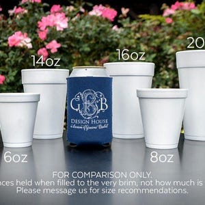 Personalized Foam Party Cups, Monogrammed Styrofoam Cups, Farewell Party, Tailgating Cups, Bachelor Party Cups, Party Favor Cups image 3