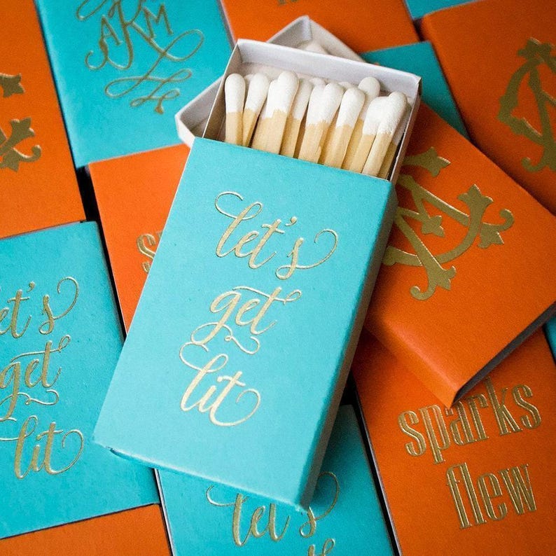 Copper Foil Printed Last Name Matchboxes, Personalized Event Matchboxes, Custom Wedding Favors, Matchboxes for Home Bar, Custom Matchboxes immagine 10