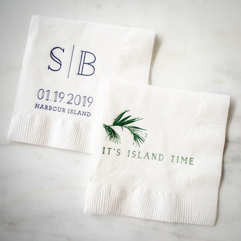 Servilletas personalizadas para fiestas, servilletas a medida, regalo para casa de playa, decoración para casa de playa, servilletas de cóctel, estilo isleño, servilletas de papel impresas de 3 capas. imagen 4