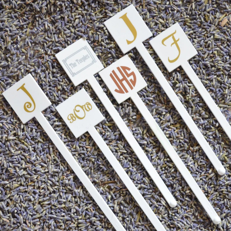 Personalized Initial Plastic Stir Sticks Wedding Swizzle Etsy
