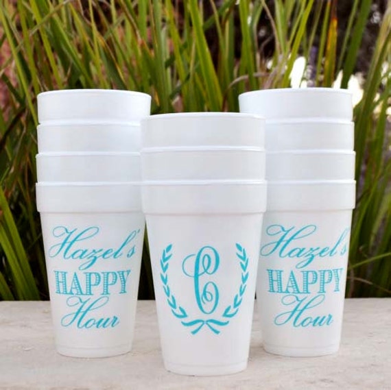Personalized Happy Hour Foam Party Cups Customizable Etsy