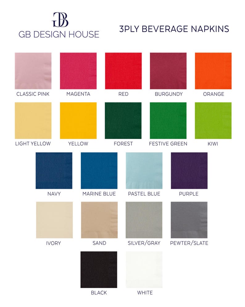 a collection of colorful napkin designs, each with a different color and pattern, arranged in a grid format.