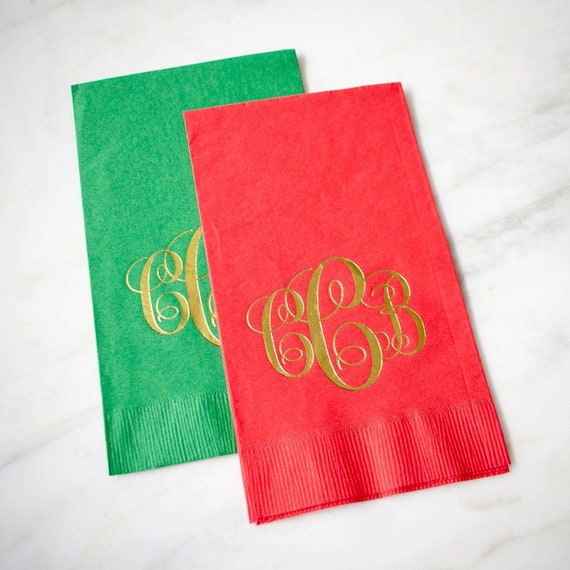 Wedding Gifts Personalized Napkins and Guest Towels- Calligraphy Names Party Home